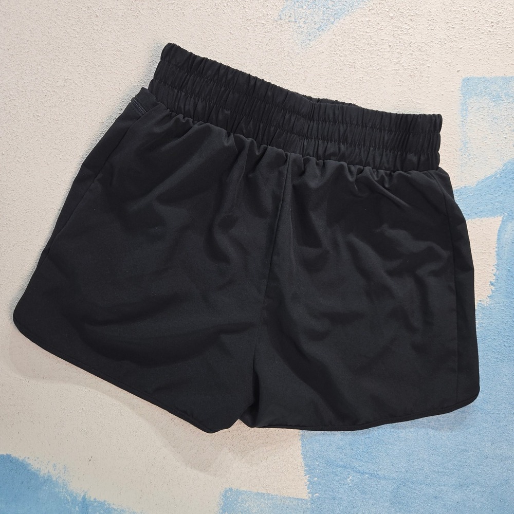 BLOOMING JELLY Womens Athletic Shorts S Black‎ Ruched Waist Side Zip Pockets